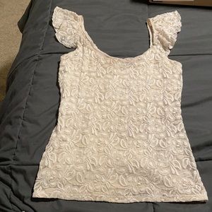 Guess Lace Tank Ivory / Off White - Size Small